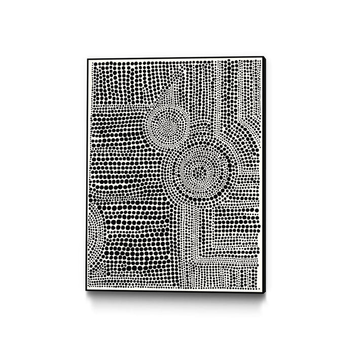 Œuvre d'art murale sur toile encadrée noire « Clustered Dots A » 18 x 24