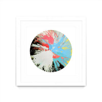 Œuvre d’art murale encadrée blanche et mate « Spin Art 10 » 36 x 36