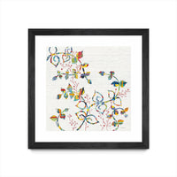 Œuvre d’art murale encadrée noire et mate « Rainbow Vines With Berries » 30 x 30