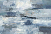 Œuvre d’art murale Giant Art « Clear Water Indigo And Gray » 84 x 54