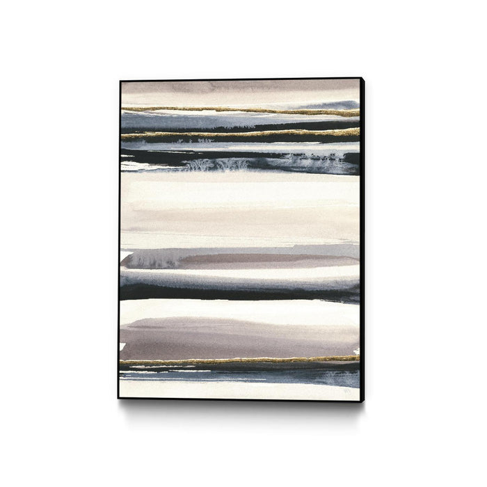Œuvre d’art murale sur toile encadrée noire « Gilded Grey Iii » 18 x 24