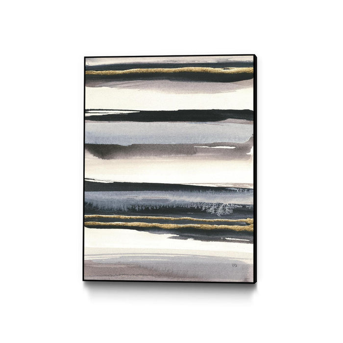 Œuvre d'art murale sur toile encadrée noire « Gilded Grey Iv » 18 x 24