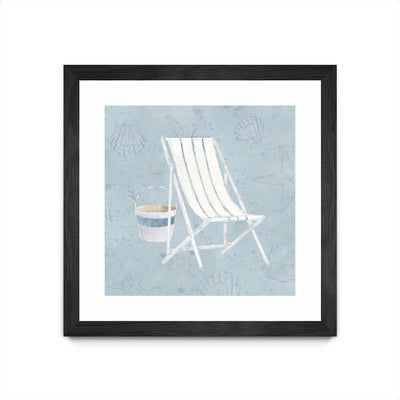 "Serene Seaside Iii" Matted and Framed Black 30x30 Wall Art