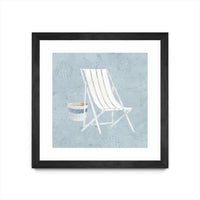 Œuvre d’art murale encadrée noire et mate « Serene Seaside Iii » 36 x 36