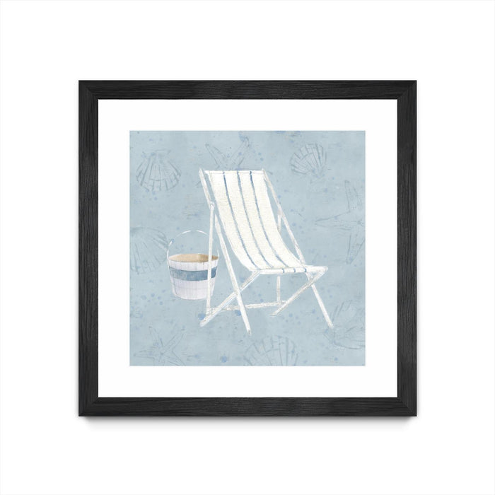 Œuvre d’art murale encadrée noire et mate « Serene Seaside Iii » 36 x 36