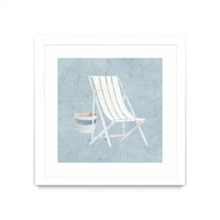 Œuvre d’art murale encadrée blanche et mate « Serene Seaside Iii » 30 x 30