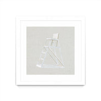 Œuvre d’art murale encadrée blanche et mate « Serene Seaside Ii Tan » 30 x 30