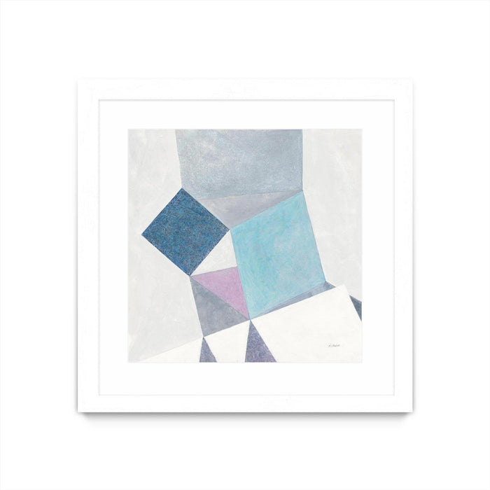 Œuvre d’art murale encadrée blanche et mate « Bay Bridge V1 » 30 x 30