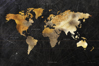 Œuvre d’art murale Giant Art « Dramatic World Map » 84 x 54
