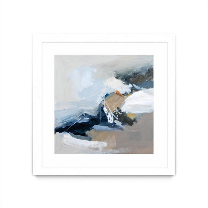 Œuvre d’art murale encadrée blanche et mate « Surfacing » 36 x 36