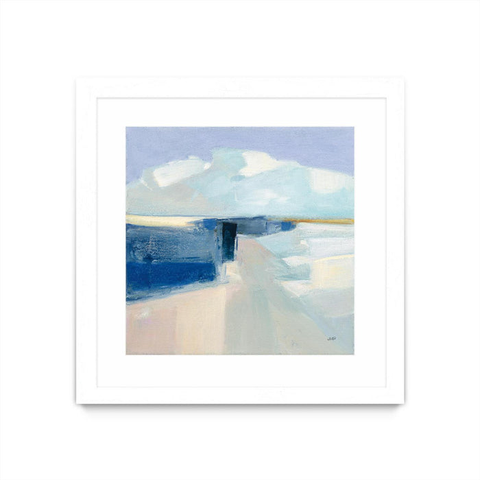Œuvre d’art murale encadrée blanche et mate « Sand And Sky » 36 x 36