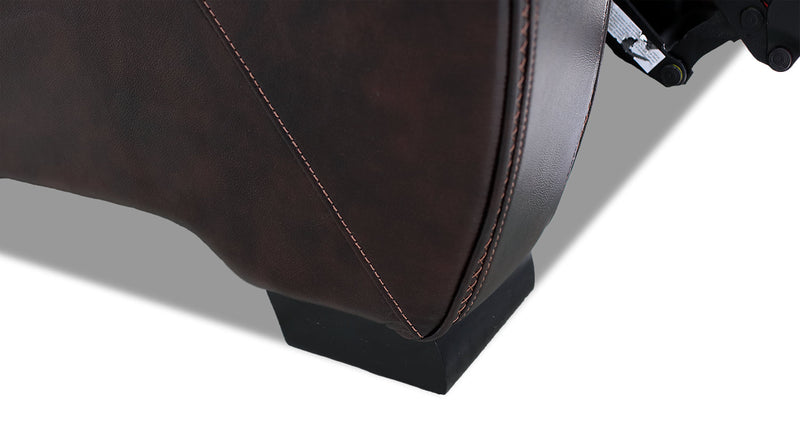 Sofa à inclinaison électrique Hugo de 84 po en cuir véritable avec appuie-têtes électriques, 2 porte-gobelets et ports USB - brun