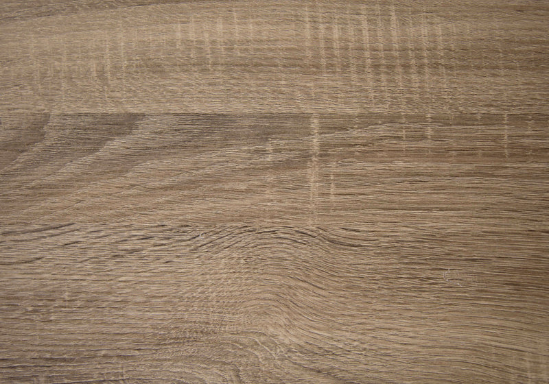 Console en métal noir et d’apparence bois taupe foncé