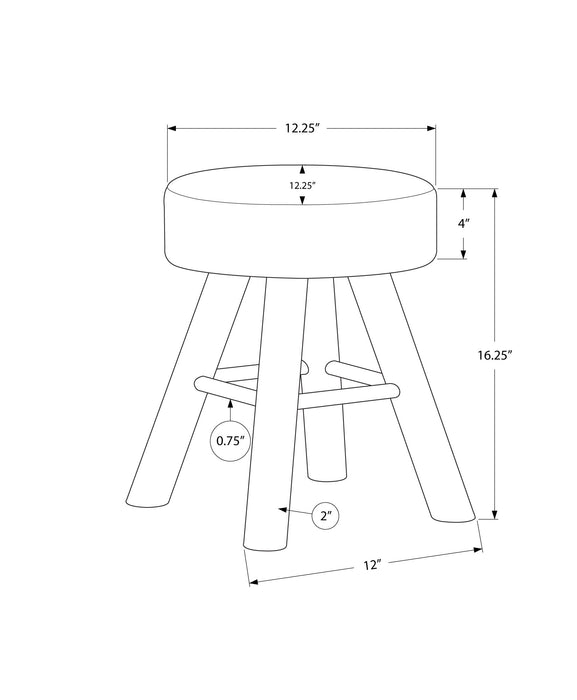 Pouf naturel et tricot gris