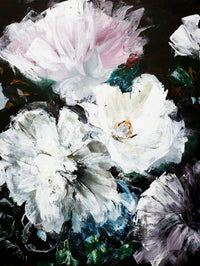 Œuvre d’art murale Giant Art « Soft Hue Flowers » 72 x 54