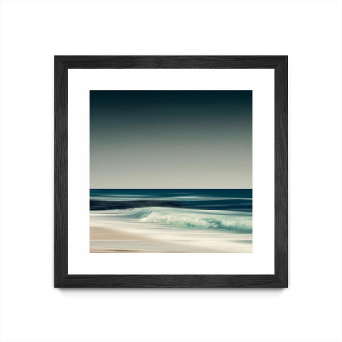 Œuvre d’art murale encadrée noire et mate « Cristal Surf » 30 x 30