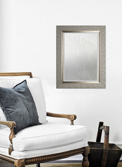Miroir biseauté tendance argenté - 27 po x 35 po