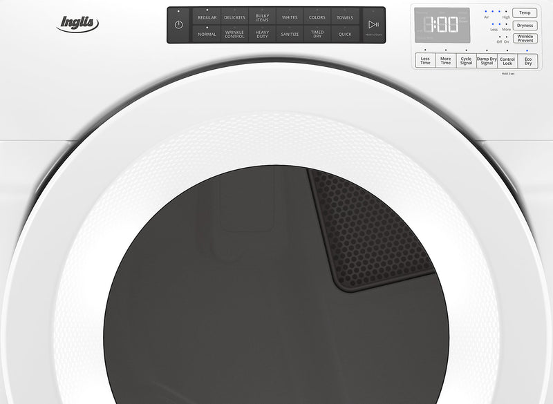 Laveuse 5,0 pi³ à chargement frontal de profondeur placard et sécheuse électrique 7,4 pi³ Inglis