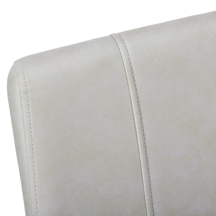 Chaise de salle à manger tissu gris et métal noir, 2 pièces