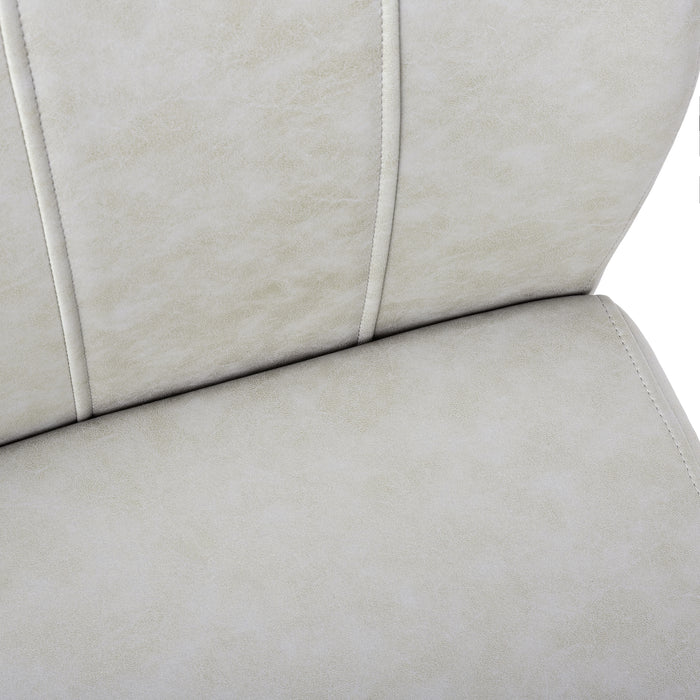 Chaise de salle à manger tissu gris et métal noir, 2 pièces