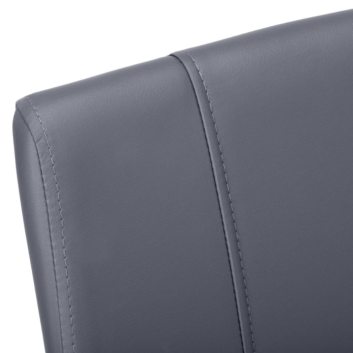 Chaise de salle à manger métal et d’apparence cuir gris, 2 pièces 