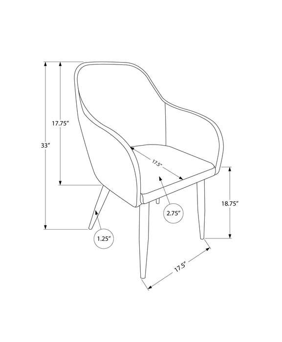 Chaise de salle à manger métal chromé et d’apparence cuir blanc, ensemble de 2