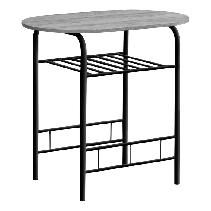 Ensemble de salle à manger à dessus gris et métal noir, 3 pièces