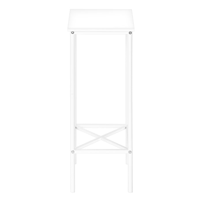 Table d’appoint étroit en métal blanc