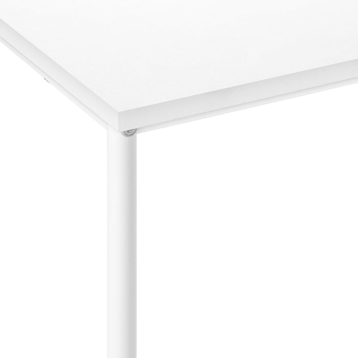 Table d’appoint étroit en métal blanc