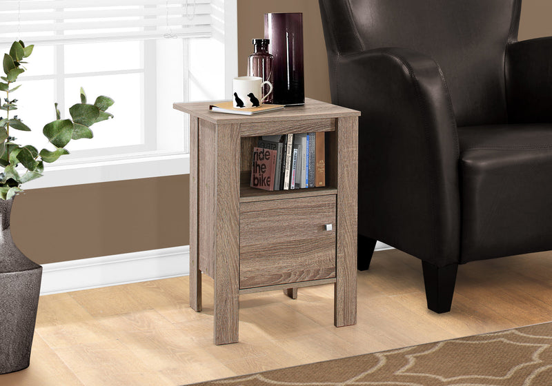 Table de nuit d’appoint taupe foncé