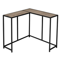Console noire et d’apparence bois taupe foncé