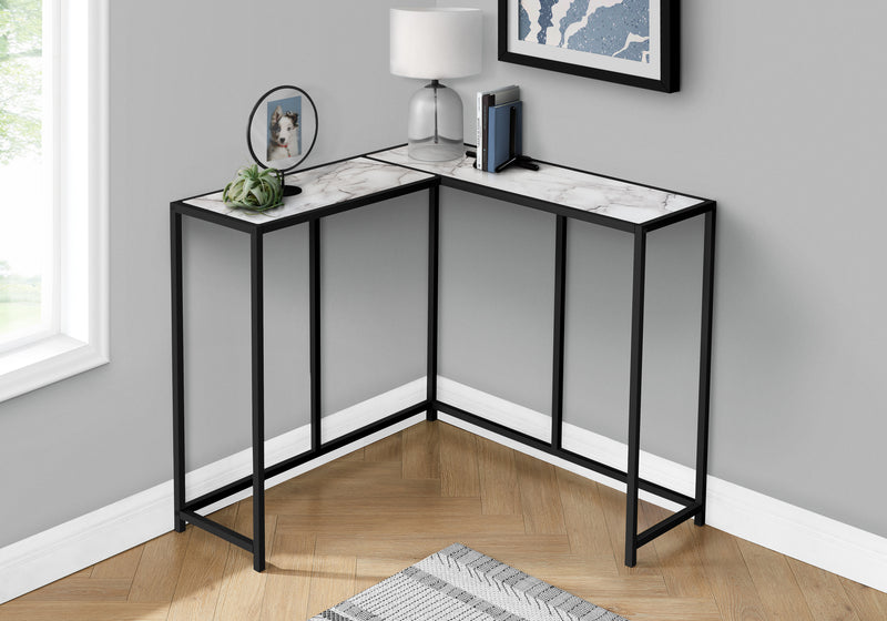 Console noire et imitation marbre blanc