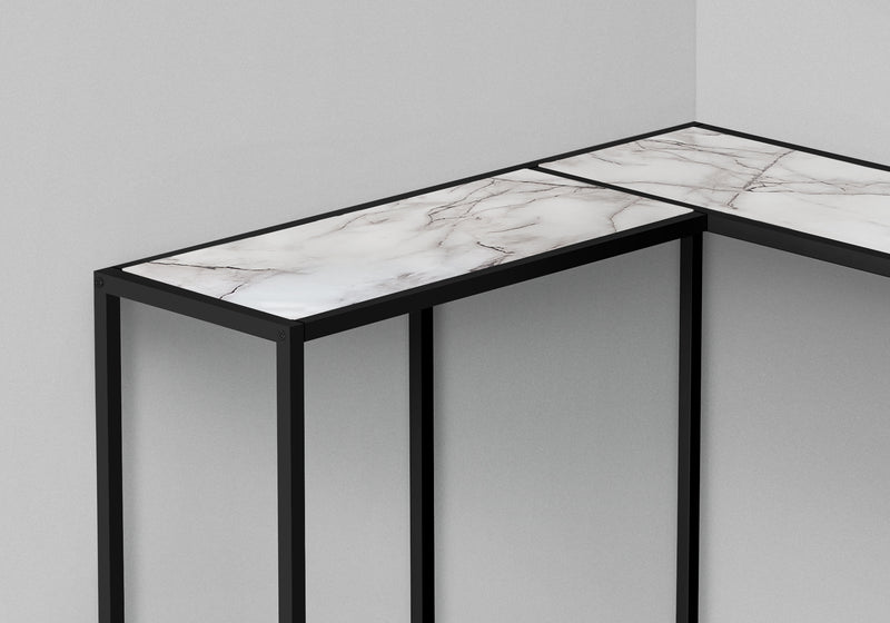 Console noire et imitation marbre blanc