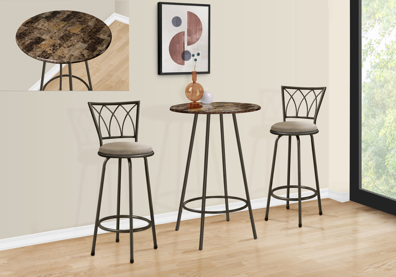 Meuble bar métal couleur café et marbre espresso