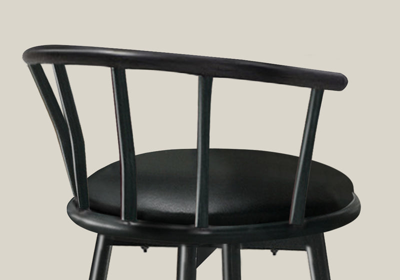 Tabouret bar pivotant en métal noir, 2 pièces