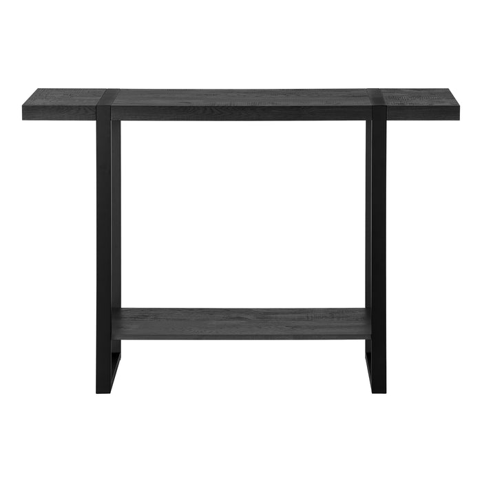 Table d’appoint noire et d’apparence bois recyclé noir