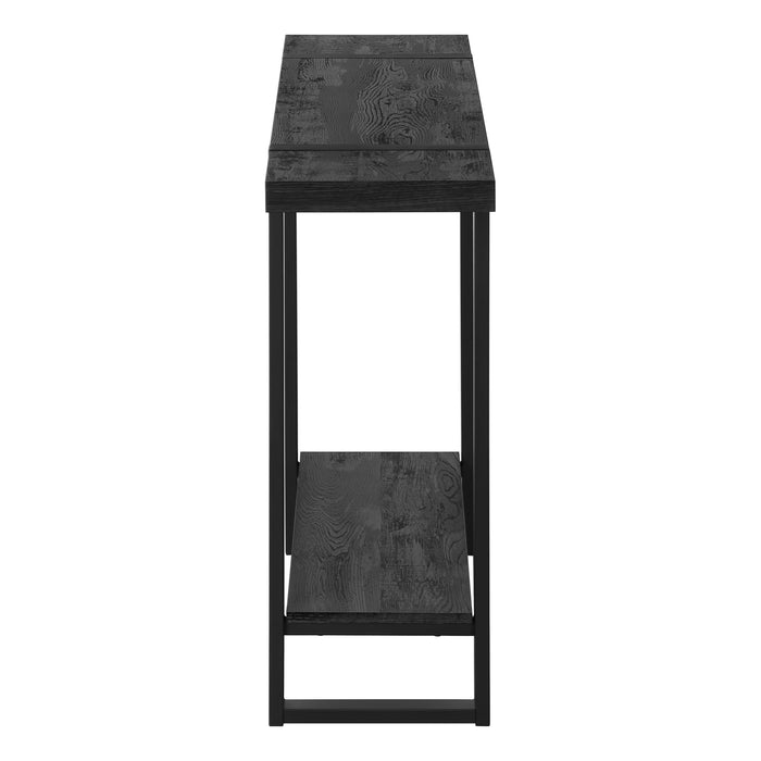Table d’appoint noire et d’apparence bois recyclé noir