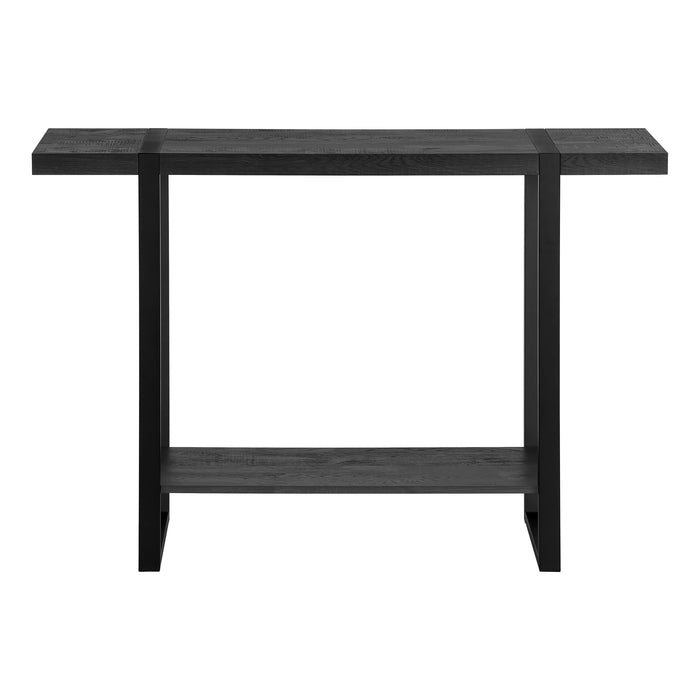 Table d’appoint noire et d’apparence bois recyclé noir