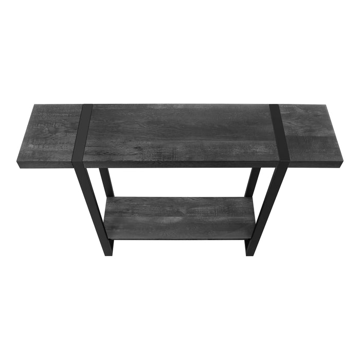 Table d’appoint noire et d’apparence bois recyclé noir