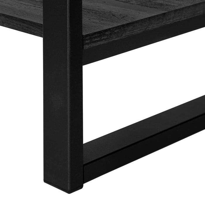 Table d’appoint noire et d’apparence bois recyclé noir