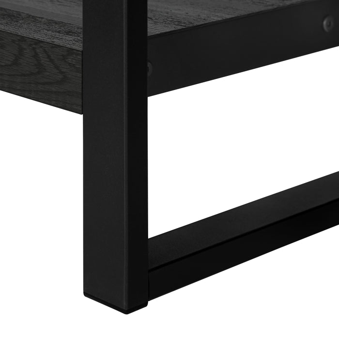 Table d’appoint en métal noir et d’apparence bois recyclé noir