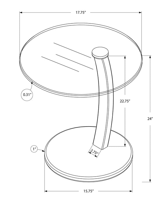 Table d’appoint en bois courbé espresso avec verre trempé