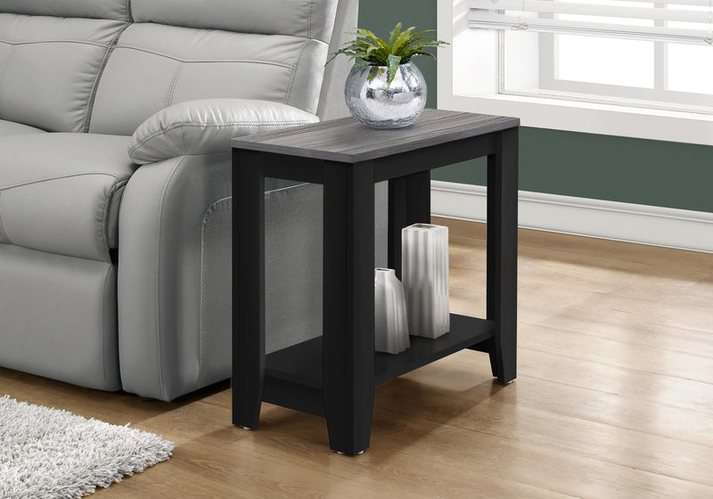 Table d’appoint noire et dessus gris