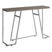 Table d’appoint taupe foncé et métal chromé