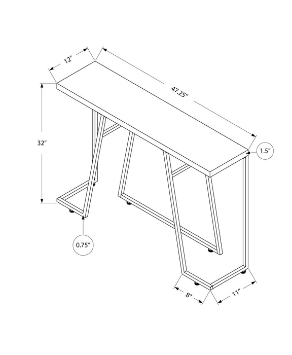 Table d’appoint taupe foncé et métal chromé