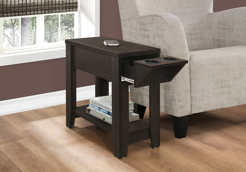 Table d'appoint espresso avec un porte-gobelet