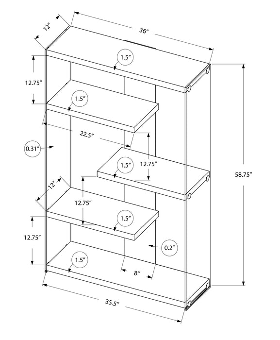 Bibliothèque blanc lustré avec verre trempé