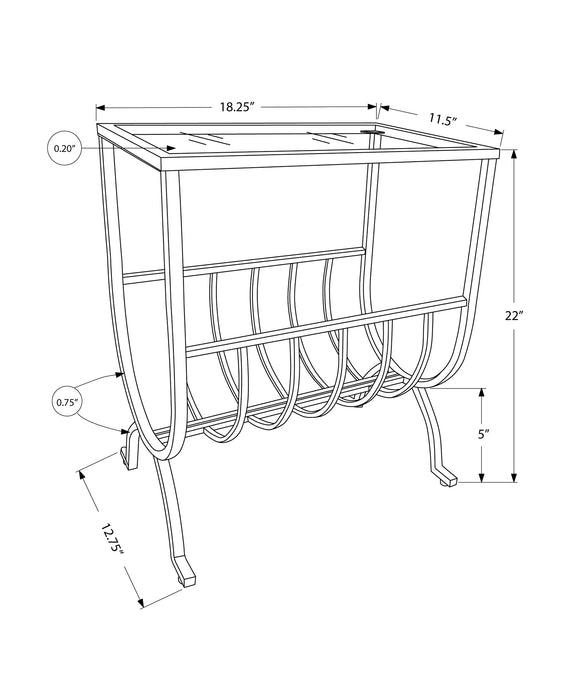 Table d’appoint en métal noir avec verre trempé