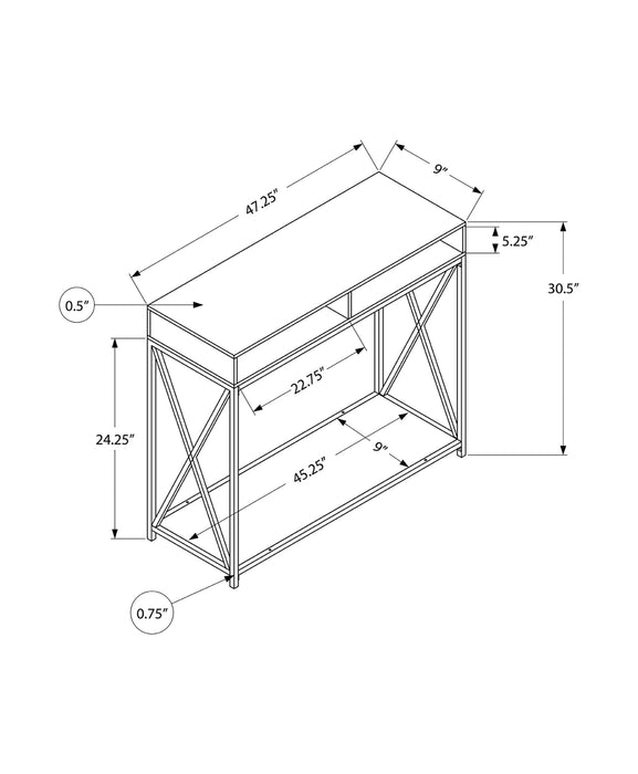 Console d’entrée taupe et métal noir