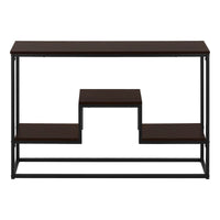 Console espresso et métal noir